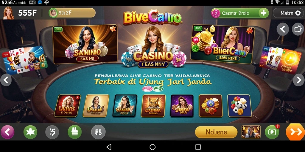 Screenshot gameplay Live Casino di 555F yang mengasyikkan.