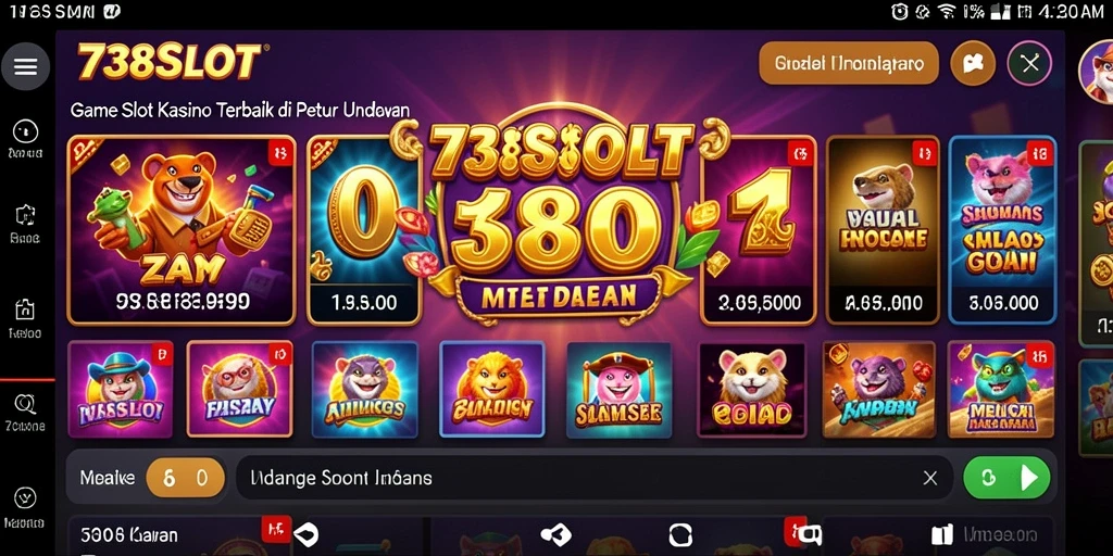 Tampilan gameplay menarik dari 738SLOT dengan mesin slot bertenaga.