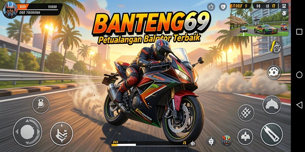 Gameplay seru di BANTENG69 dengan balapan motor.