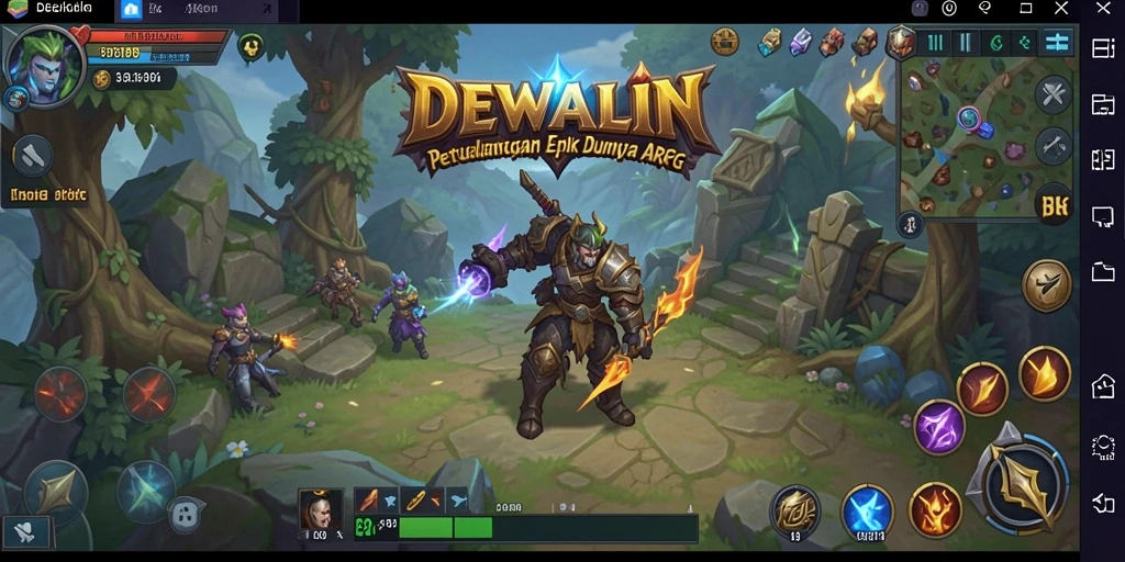 Tangkapan layar gameplay menampilkan pertarungan seru dalam DEWALIN.
