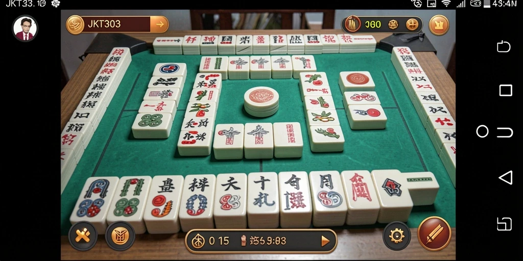 Screenshot game JKT303 menampilkan gameplay Mahjong yang seru.
