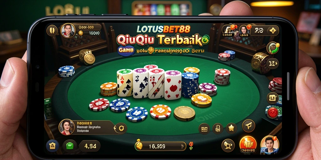 Tampilan seru dari gameplay QiuQiu di LOTUSBET88.