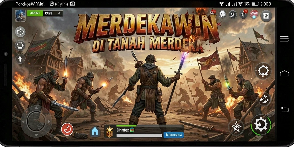 Gameplay seru dalam pertarungan Battle Royale MERDEKAWIN.