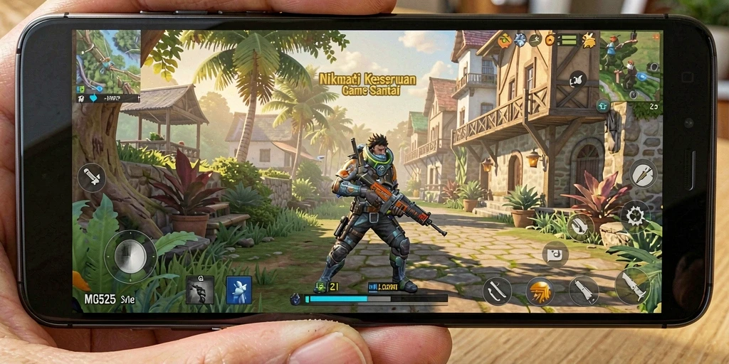Tangkapan layar gameplay MG525 menampilkan kesenangan bermain santai.