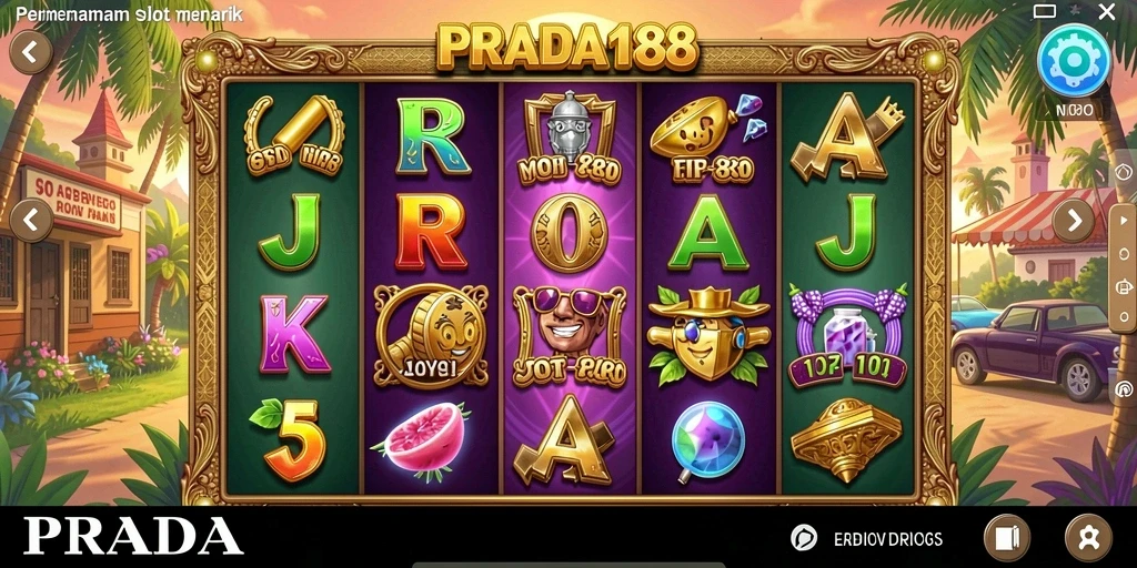 Tampilan utama gameplay Slot PRADA188 yang mengasyikkan dan penuh warna.