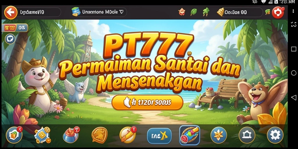 Tampilan gameplay PT777 dengan grafis cerah dan menarik.