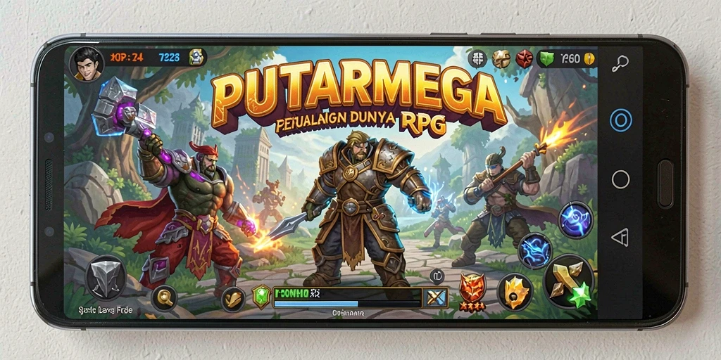 Tampilan gameplay seru di PUTARMEGA dengan aksi RPG yang mendebarkan.