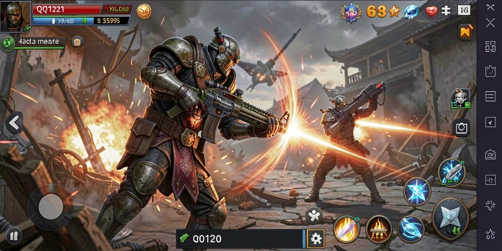 Tampilan gameplay QQ1221 yang penuh aksi dan strategi.