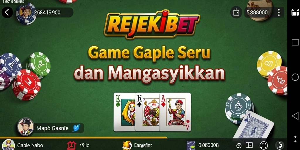 Tampilan menarik dari gameplay Gaple di REJEKIBET.