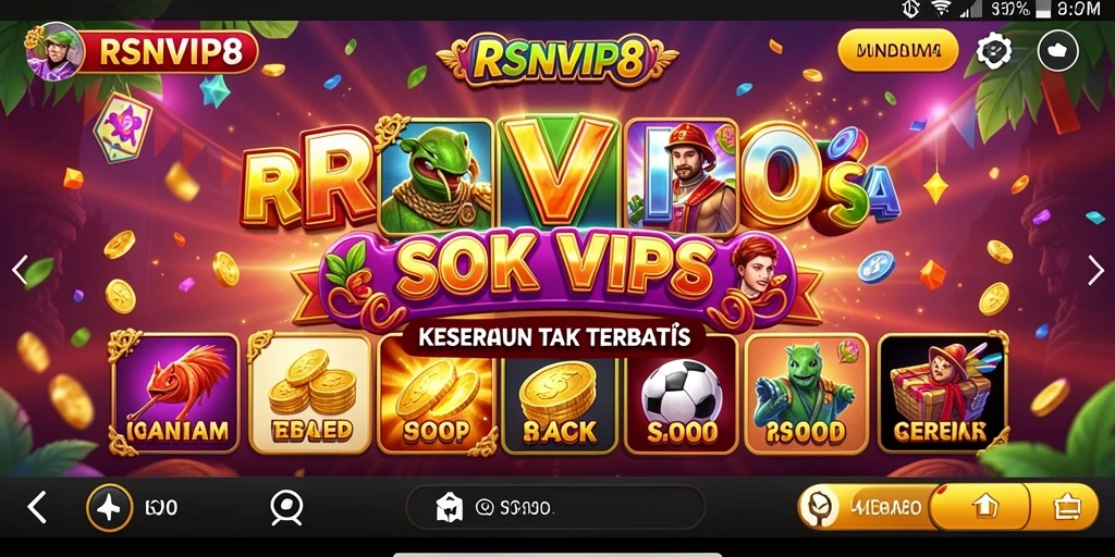 Tampilan gameplay seru dari RSNVIP8 yang penuh warna.