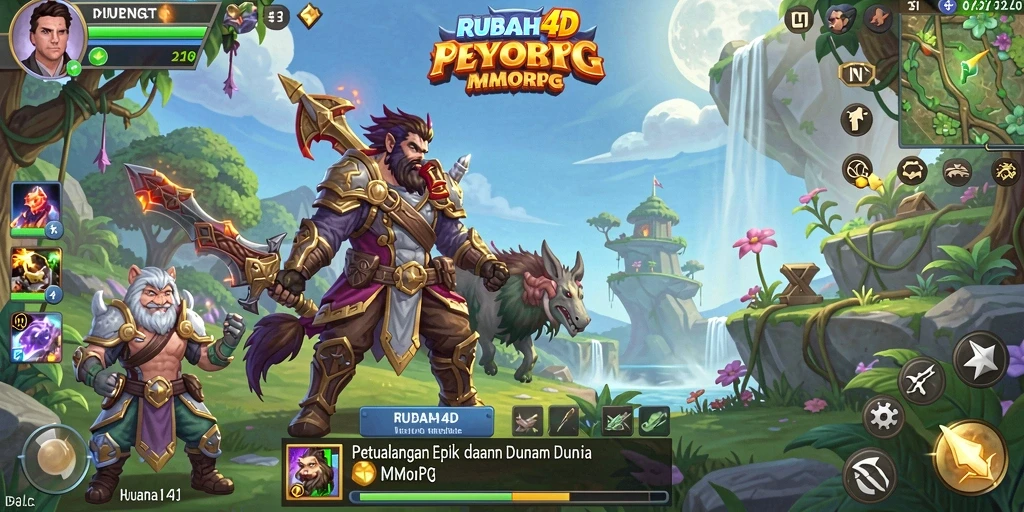 Tampilan gameplay intens dari RUBAH4D di dunia MMORPG.