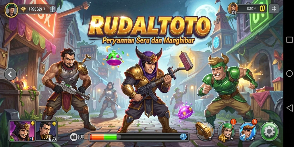 Screenshot utama RUDALTOTO menampilkan aksi cepat dari gameplay Arcade yang seru.