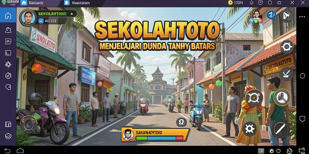 Screenshot menunjukkan gameplay seru dan eksplorasi di SEKOLAHTOTO.