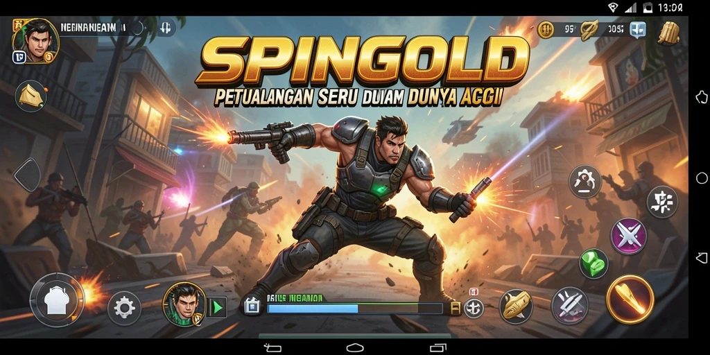 Tampakan intens dari gameplay SPINGOLD yang menegangkan.