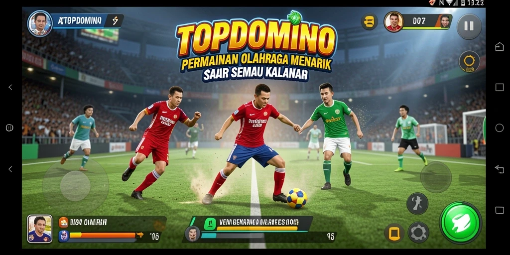 Screenshot utama yang menampilkan gameplay seru dari TOPDOMINO.