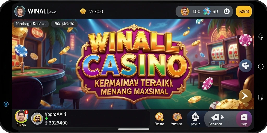 Tampilan menarik gameplay dari WINALLCASINO dengan elemen kasino yang memikat.